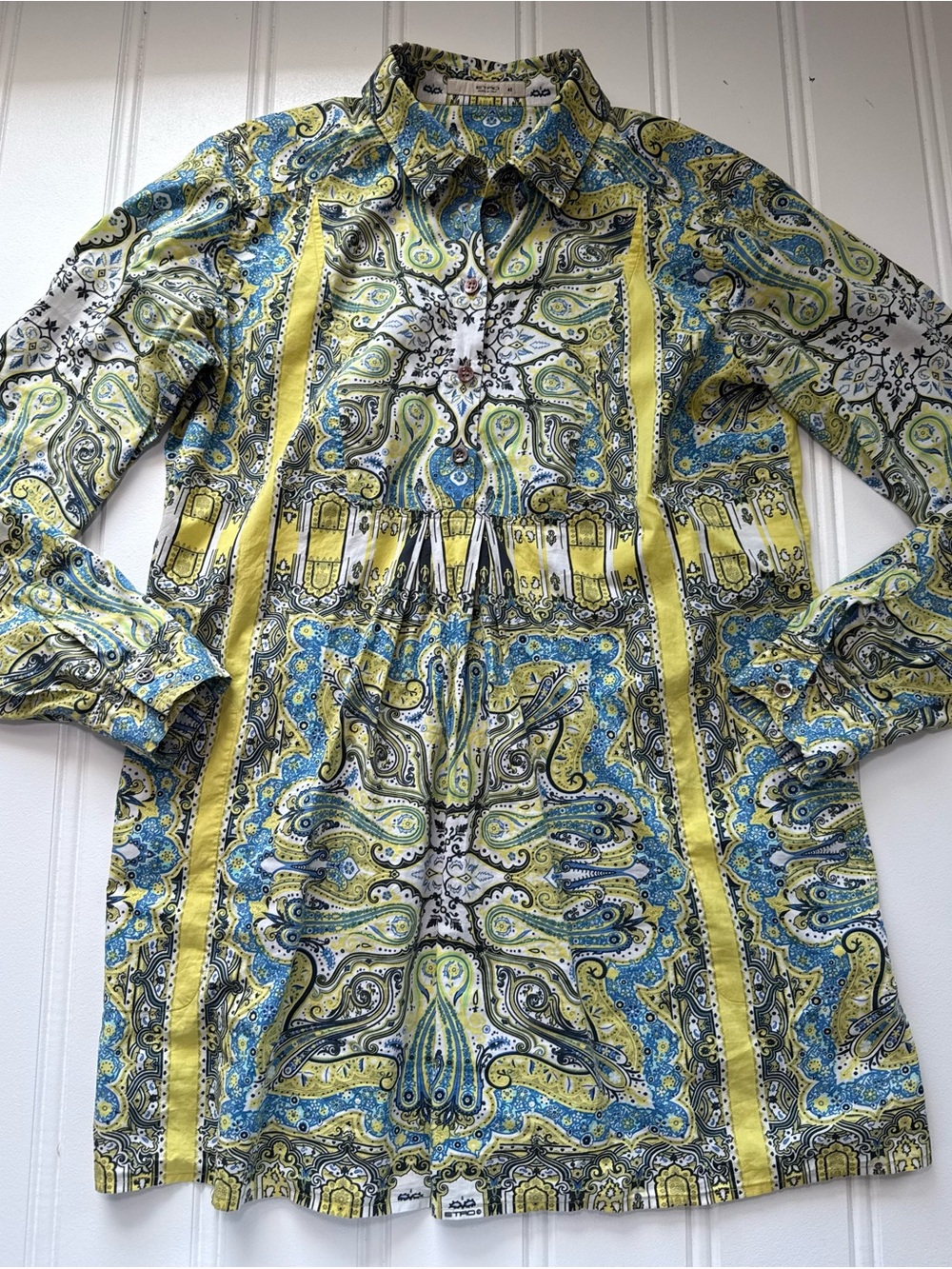 Etro Cotton Paisley Blouse Tunic Top Shirt Women 42 US 6